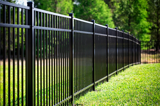 Black aluminum fence